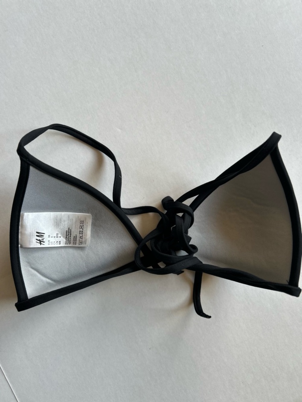 H&M Gray Triangle Bikini Top with Black Trim Size 4 - Picture 2 of 3